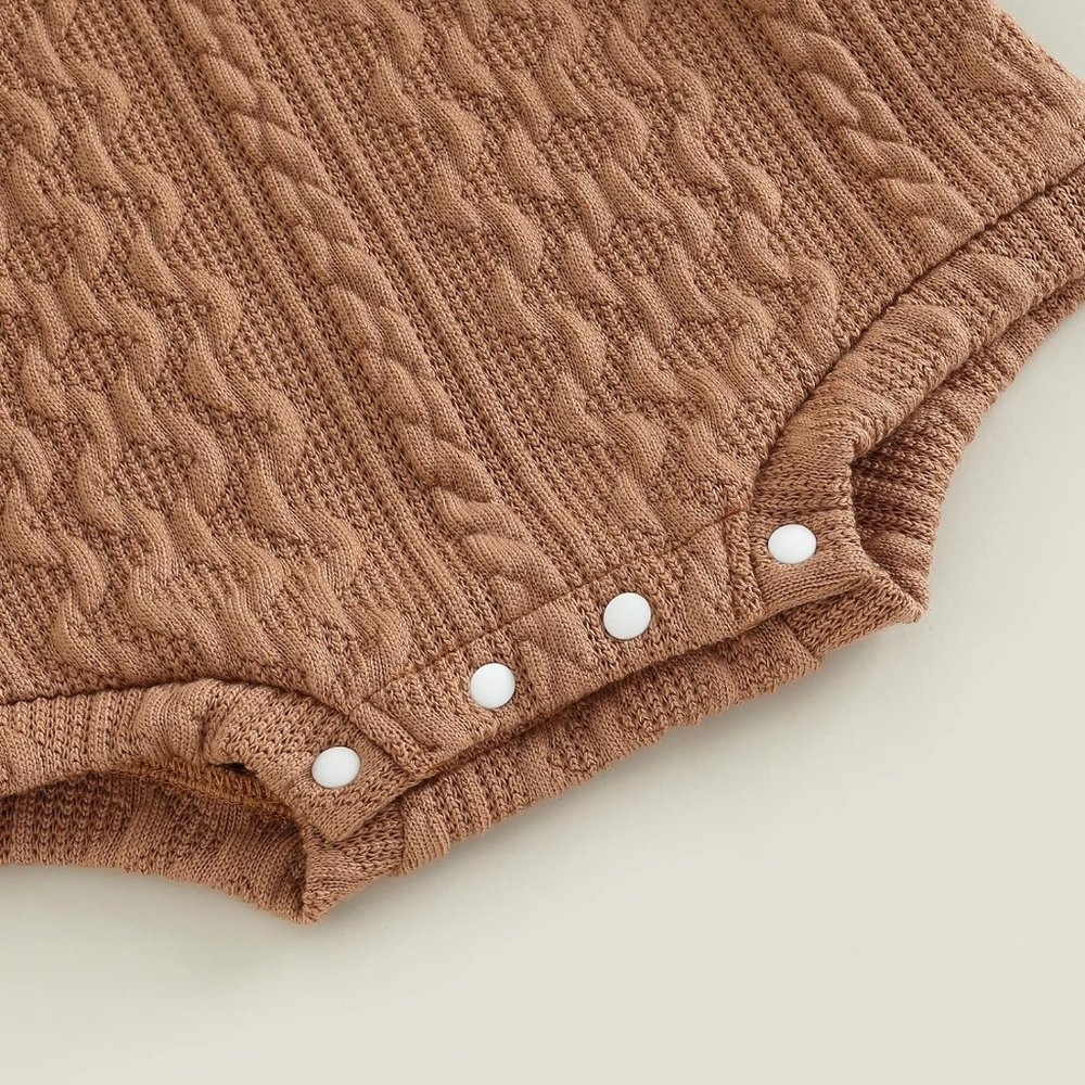 Baby Girl Boho Ruffle Long Sleeve Romper Fall Winter Knit Shirt Tops Headband - Picture 7 of 8